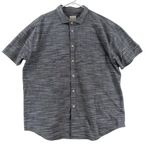 Holton Shirt Mens 3XL Blue Striped Short Sleeve Button Up Linen Casual Summer